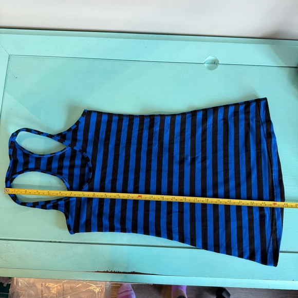 Lululemon Athletica Cool Racerback Blue and Black Striped Tank Top - Picture 5 of 5